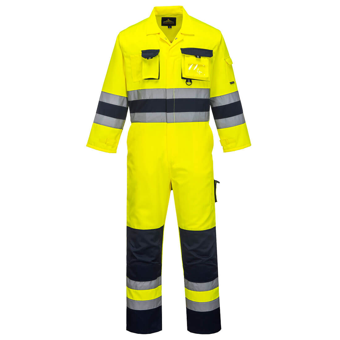 Image of Portwest Nantes Hi Vis Overall Yellow / Navy L
