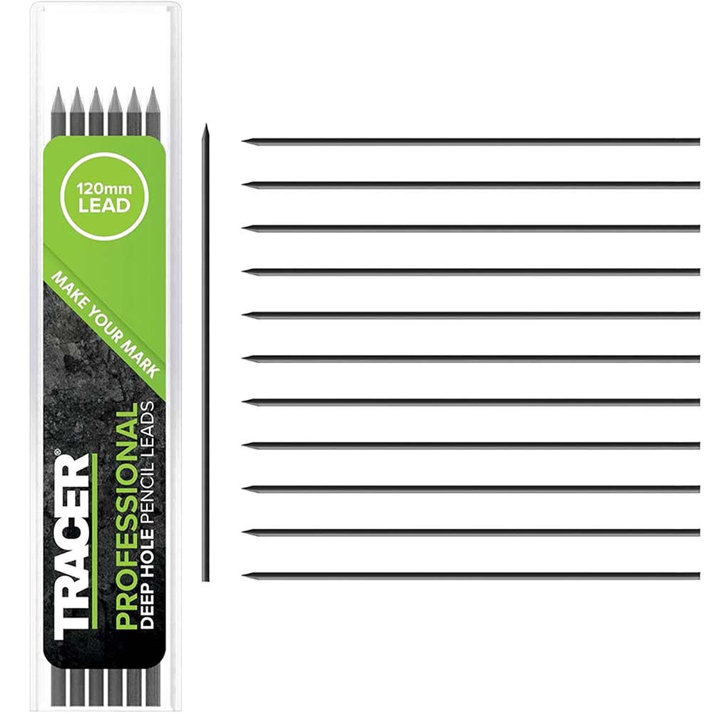 Tracer Replacement Graphite Leads for Deep Hole Construction Pencil Graphite Pack of 12