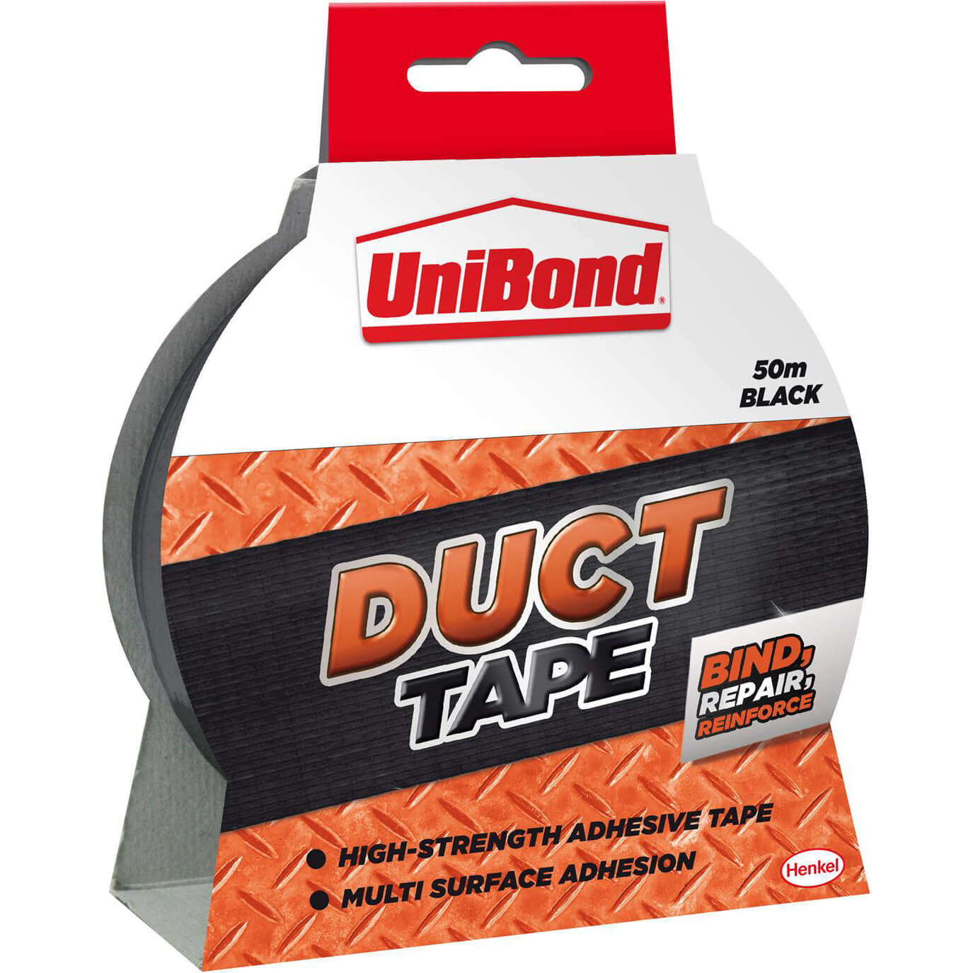 Image of Unibond Duct Tape Black 50mm 50m