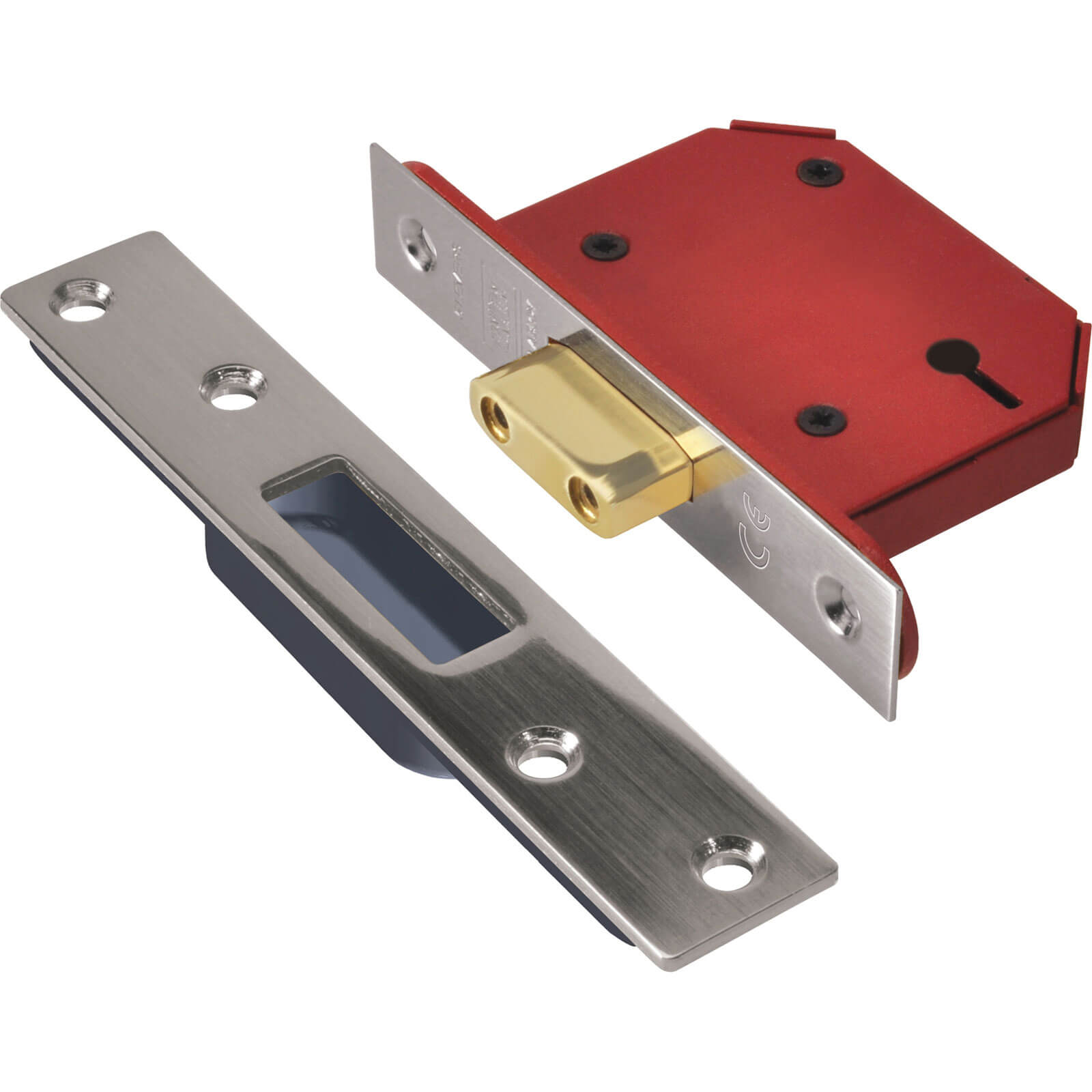 Image of Union Strongbolt 3 Lever Mortice Deadlock Stainless Steel 81mm 89mm