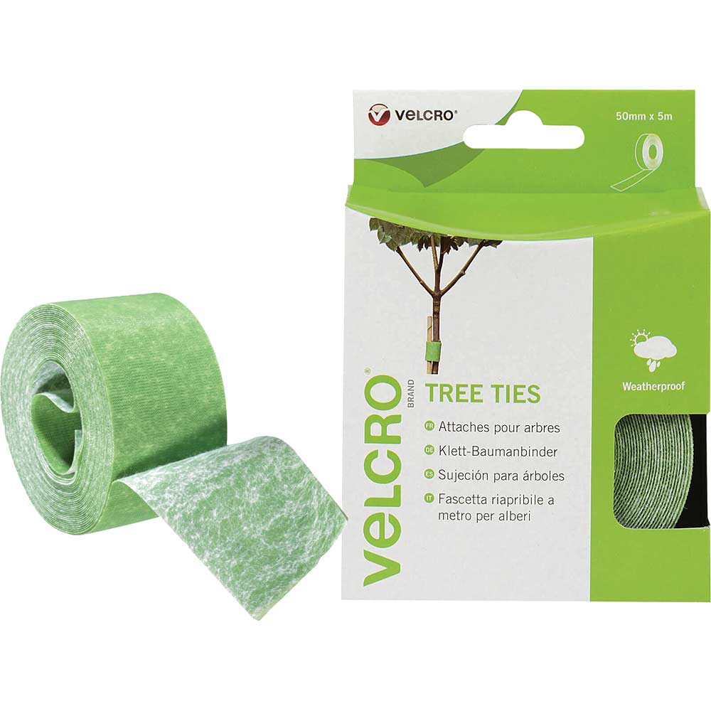 Image of Velcro Adjustable Tree Ties Green 20mm 5m Pack of 1