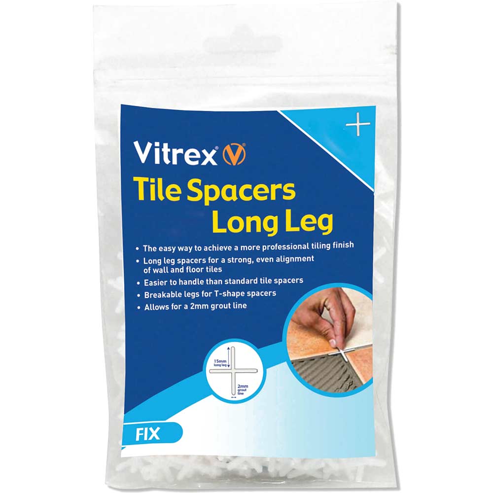 Image of Vitrex Long Leg Tile Spacers 2mm Pack of 2000