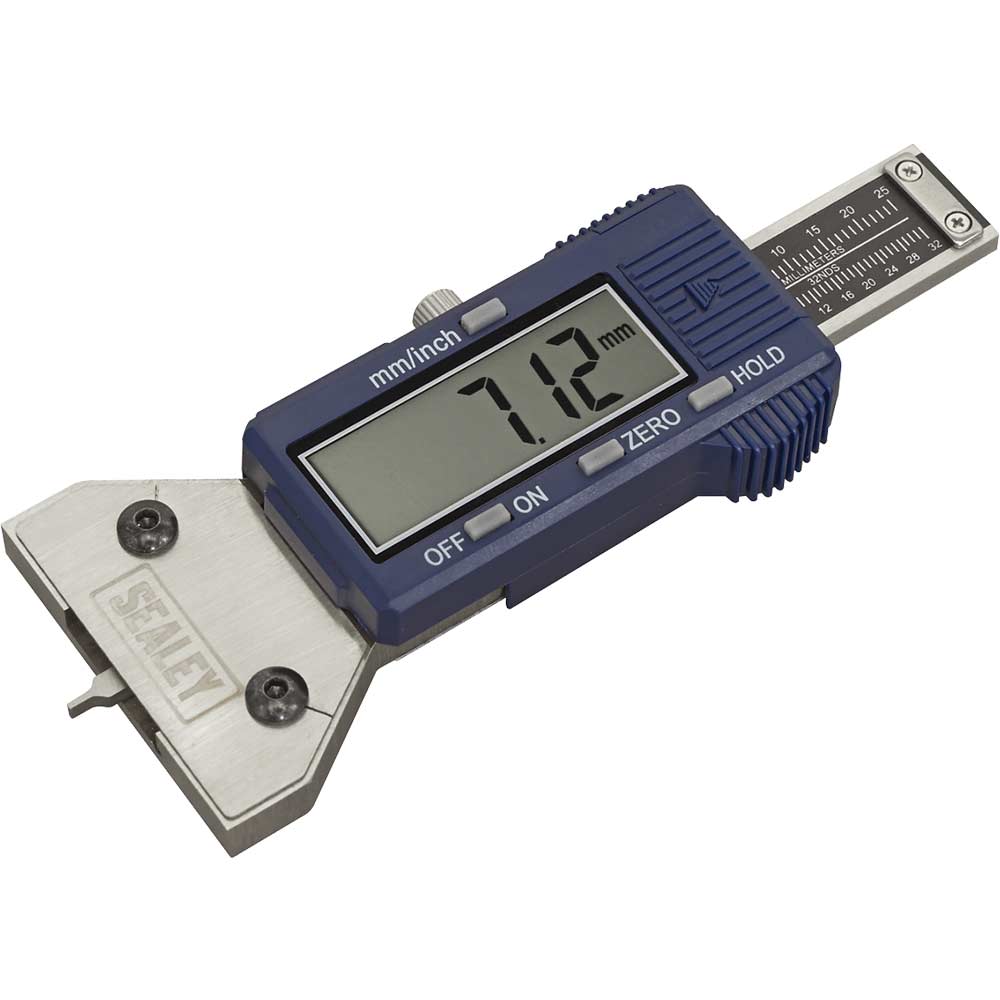 Sealey Pin Tip Digital Tyre Tread Depth Gauge Metric and Imperial