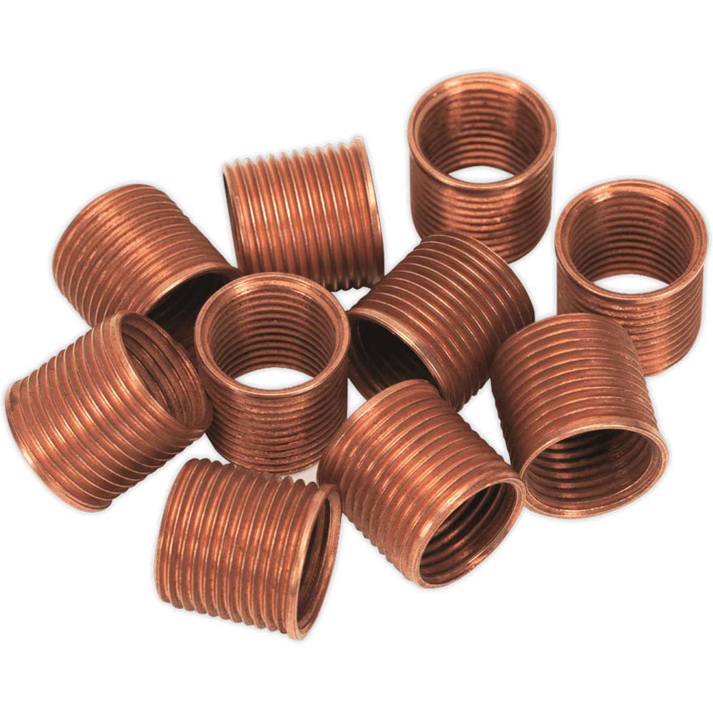 Sealey Spark Plug Thread Repair Replacement Inserts for VS301 M14 X 15mm 1.25mm Pack of 10