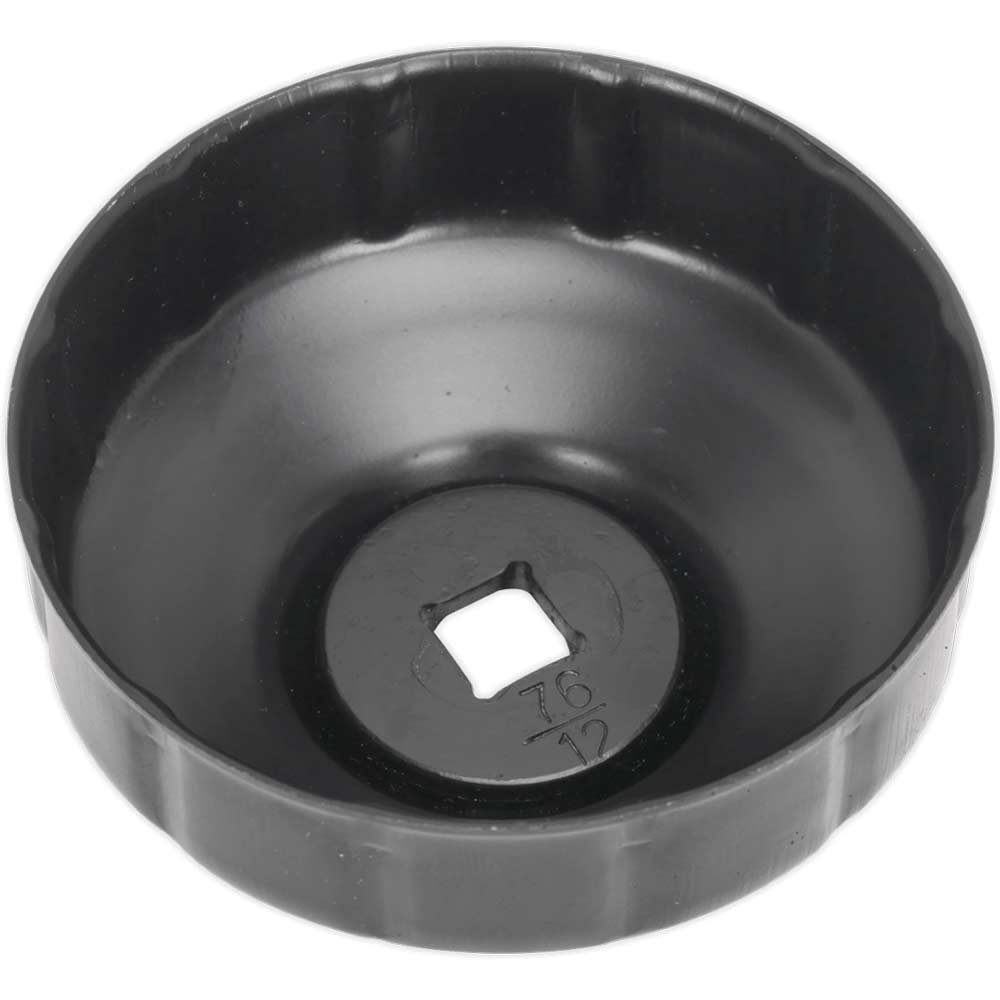 Sealey 12 Flute Oil Filter Cap Wrench for Ford, Peugeot and Renault 3/8" 76mm in UK Specification