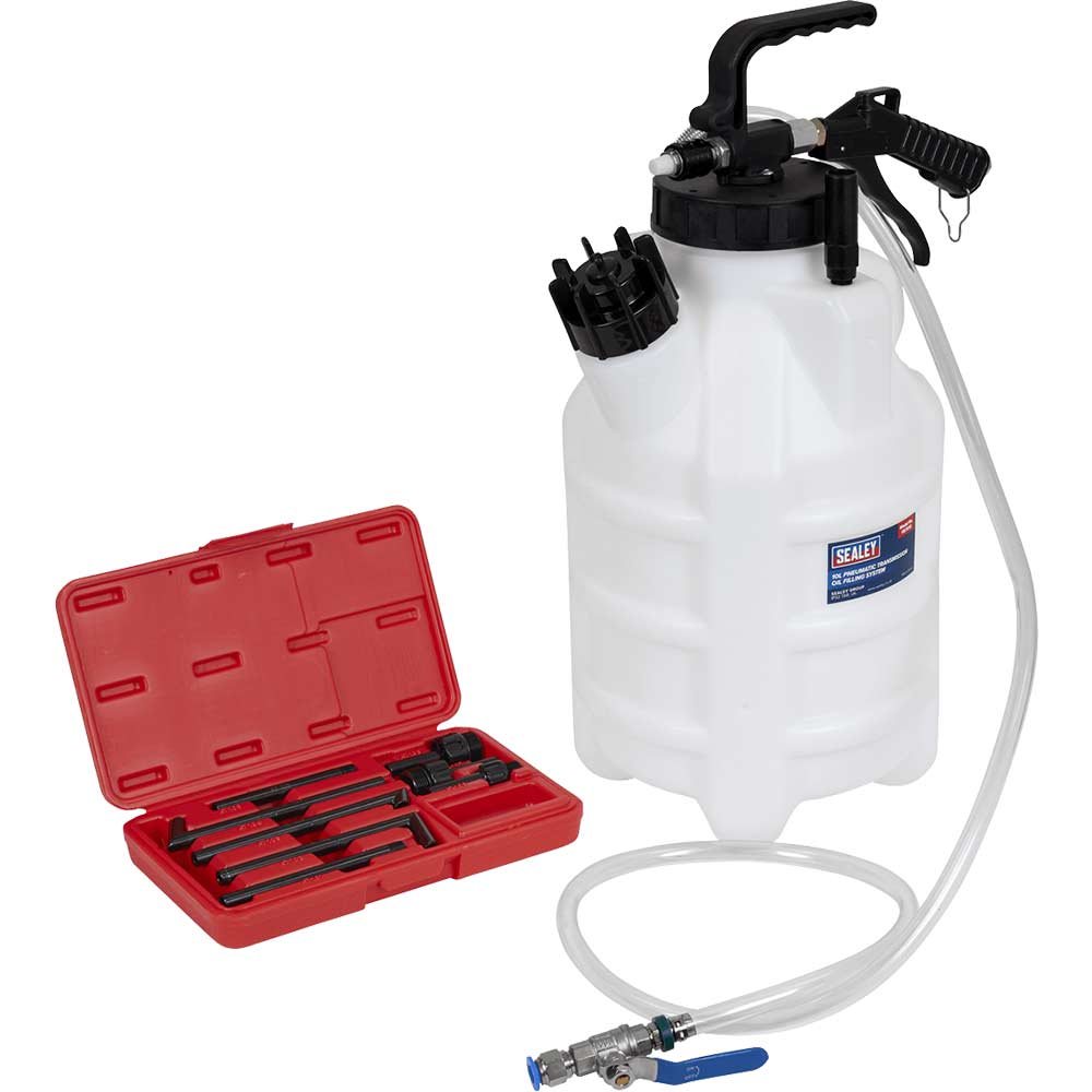 Sealey Pneumatic Oil Dispenser and Transmission Adaptor Set 10l