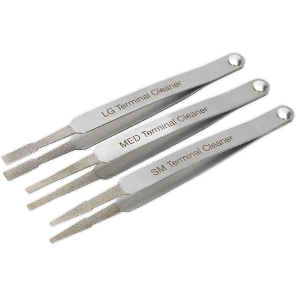 Sealey 3 Piece Diamond Grip Terminal Cleaner Set