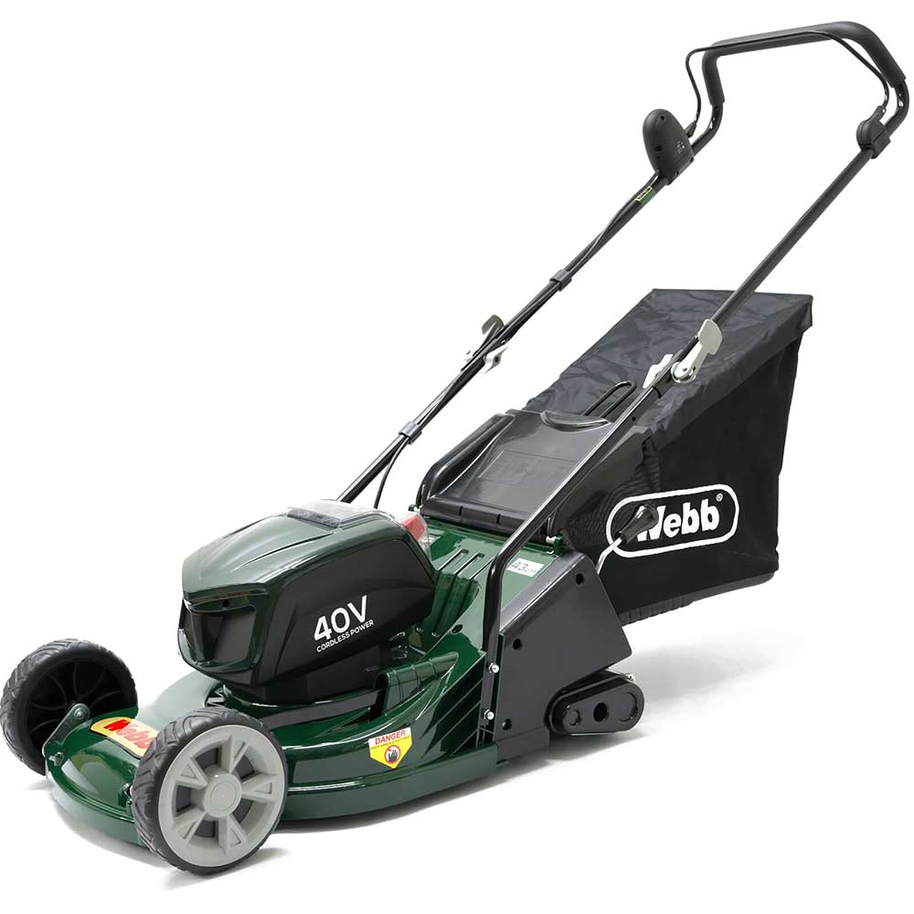 Image of Webb WERR17LIP Supreme 40v Cordless Rotary Lawnmower 430mm 1 x 4ah Li-ion Charger