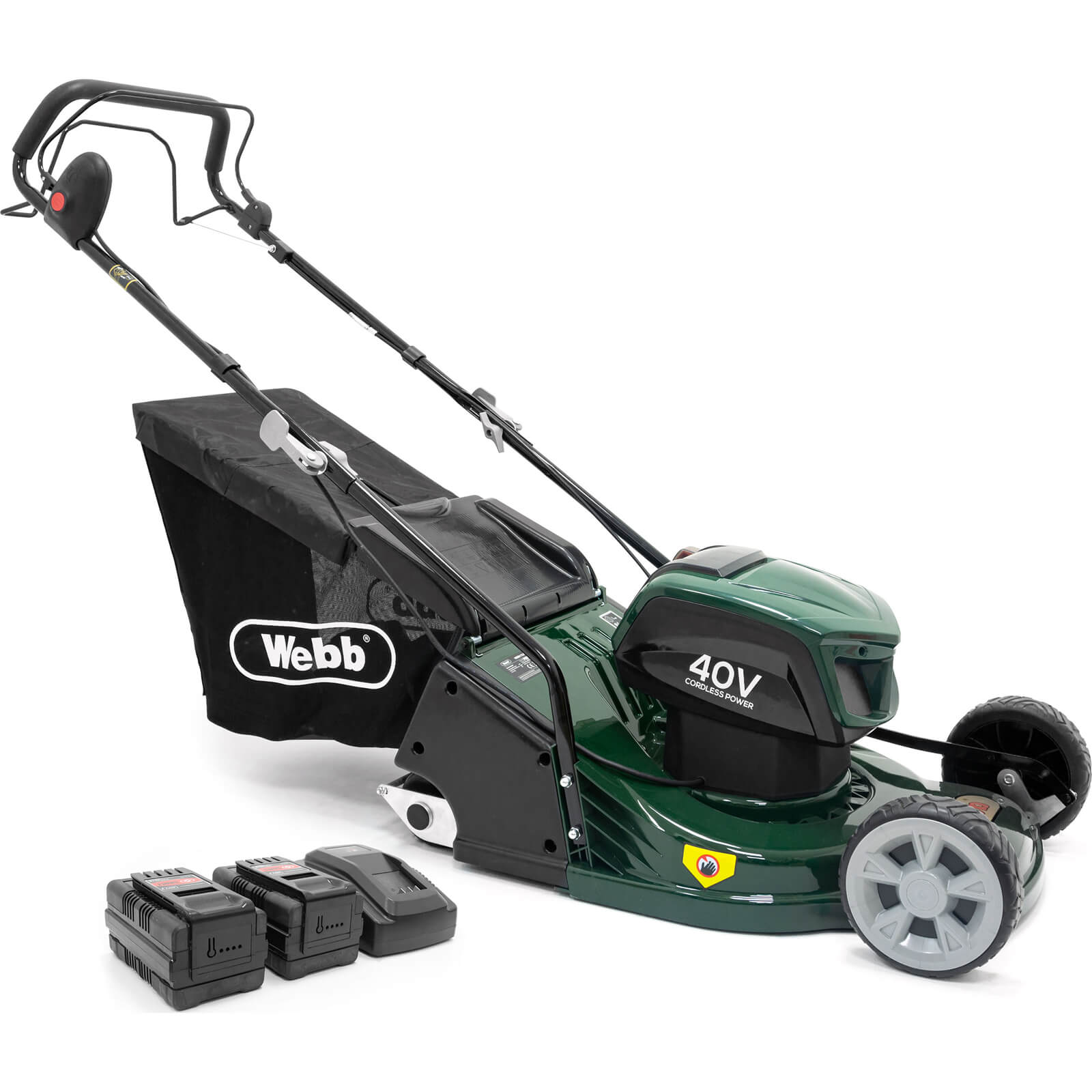 Image of Webb WERR17LISPX2 40v Cordless Self Propelled Rotary Lawnmower 2 x 4ah Li-ion Charger