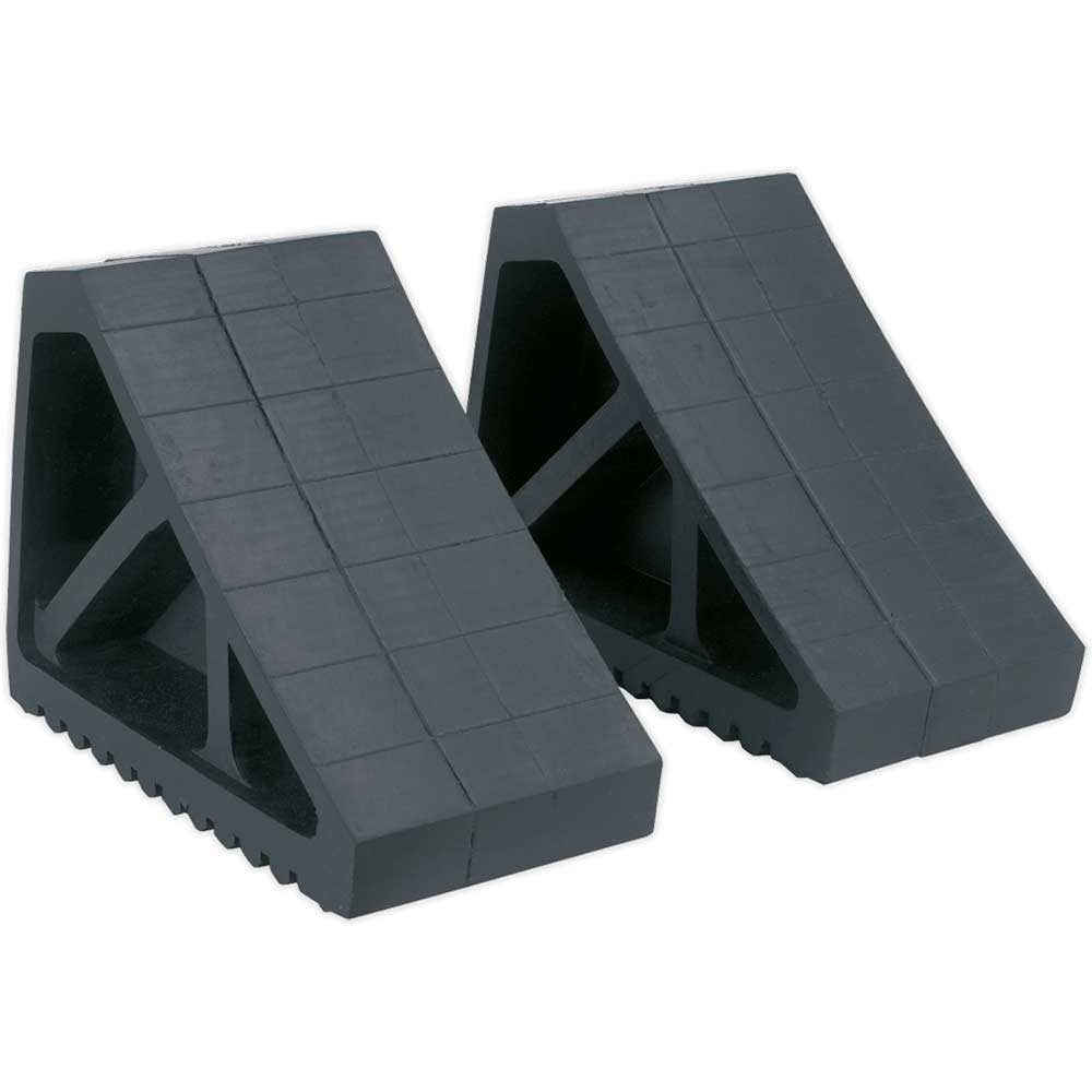 Sealey Rubber Wheel Chocks 3.3kg Pack of 2