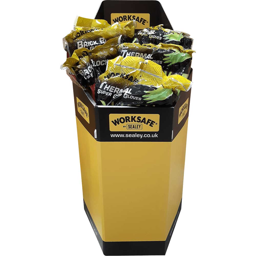 Sealey Worksafe Version 1 Dump Bin of Assorted Work Gloves Assorted Assorted