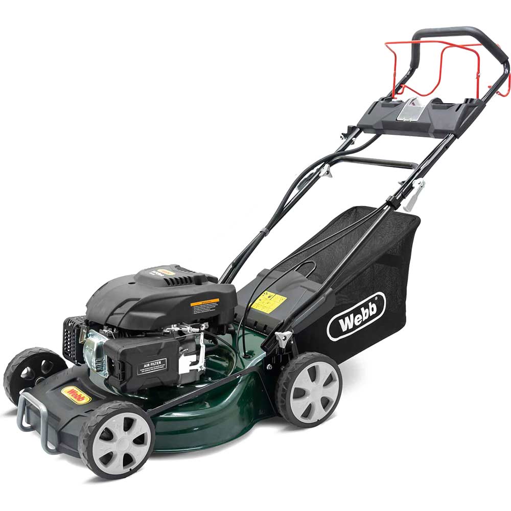 Webb WER460ES Classic Self Propelled Electric Start Petrol Rotary Lawnmower 460mm FREE Garden Sprinkler & Oil Worth 24