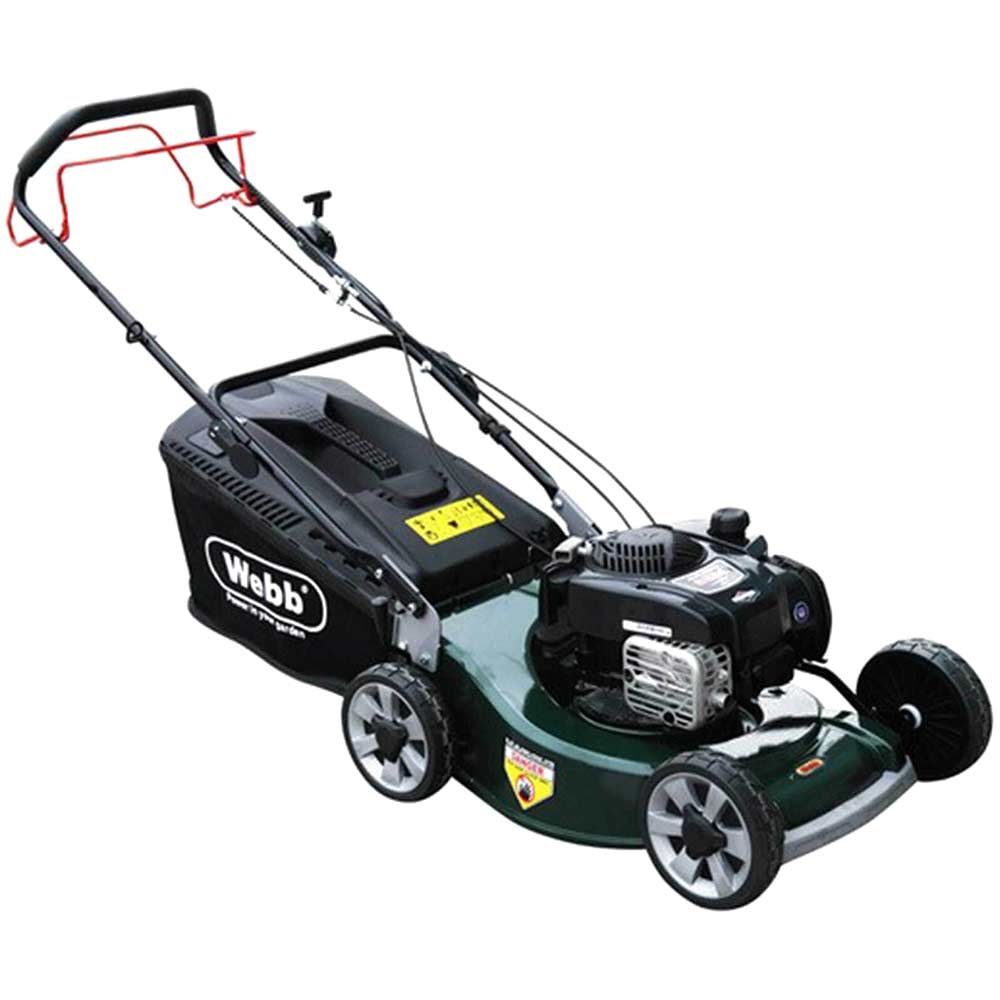 Image of Webb WER19ALSP Petrol Alloy Deck Rotary Lawnmower 480mm