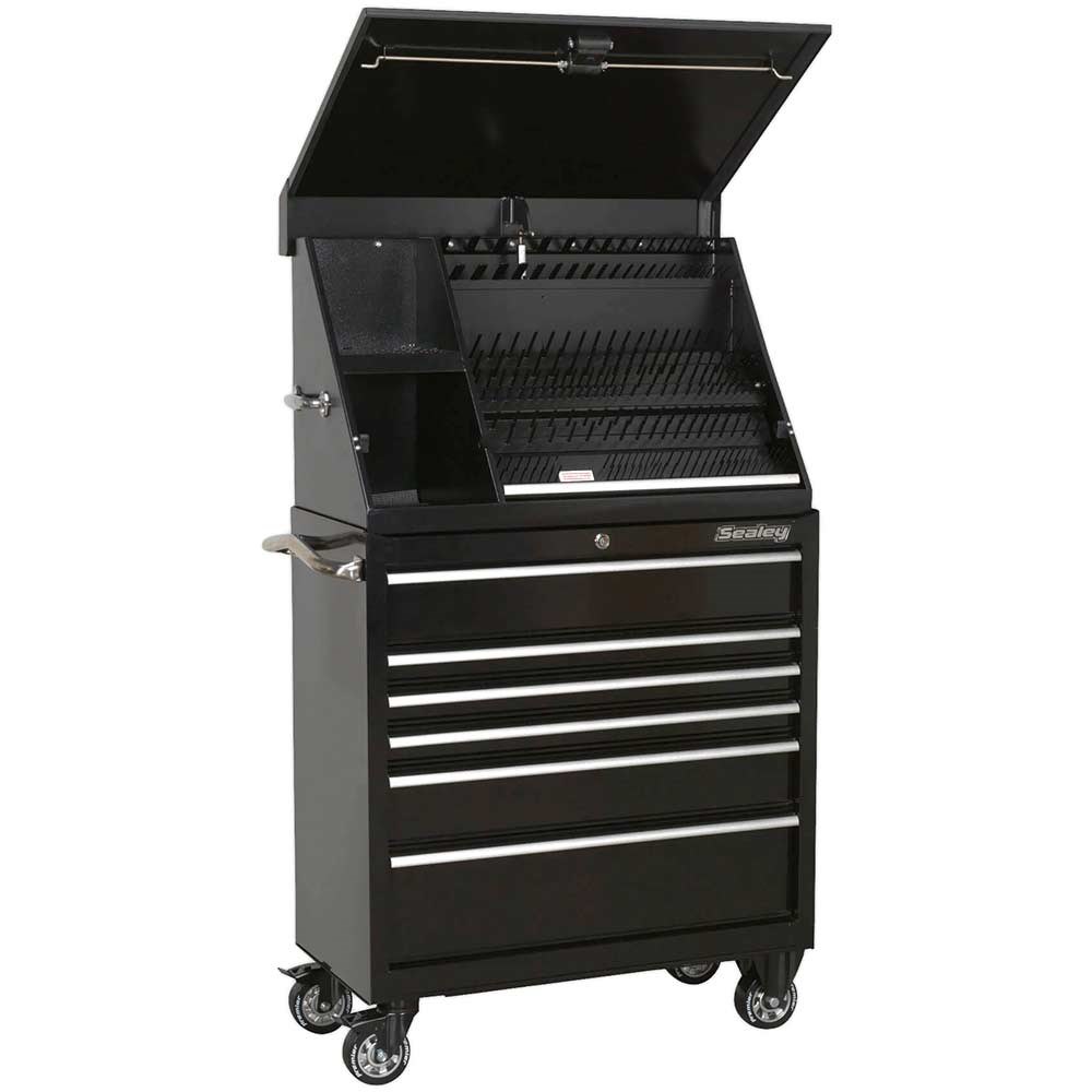 Sealey Premier Heavy Duty 6 Drawer Wide Roller Cabinet And Wedge