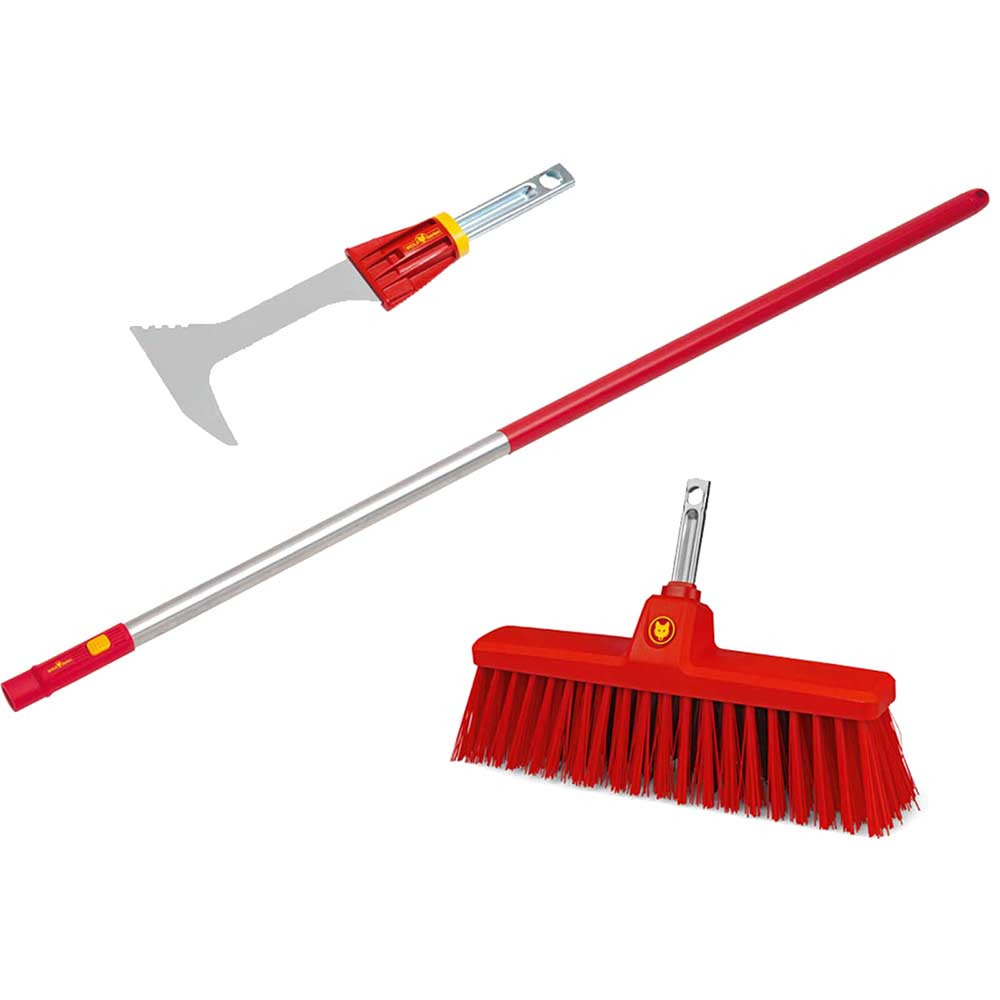 Image of Wolf Garten P513 Multi Change Patio Broom and Scraper Set