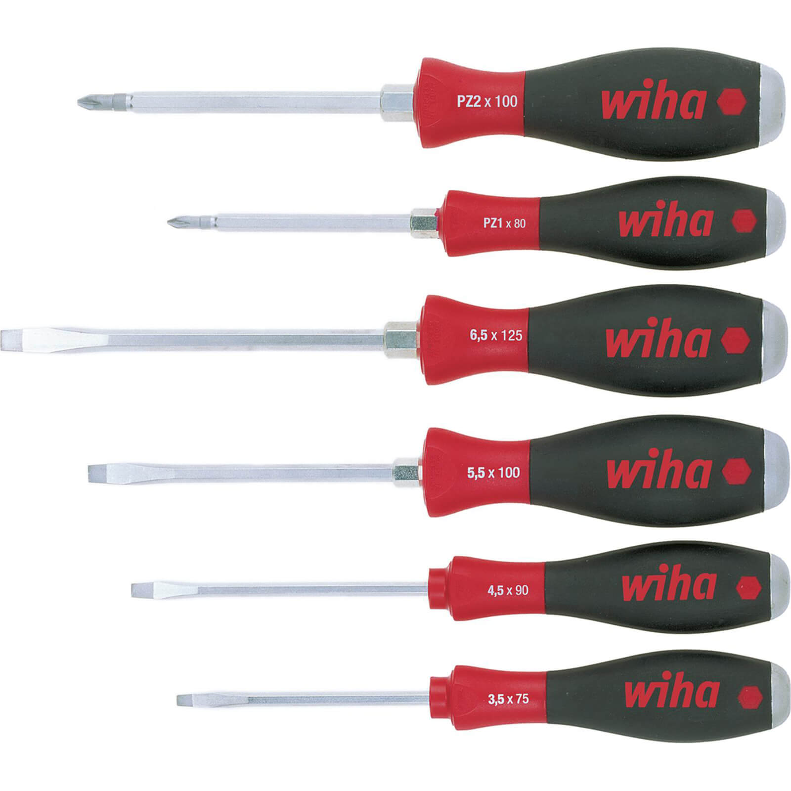 Photos - Screwdriver Wiha Softfinish 6 Piece Hex Bolster Slotted and Pozi  Set 21251 