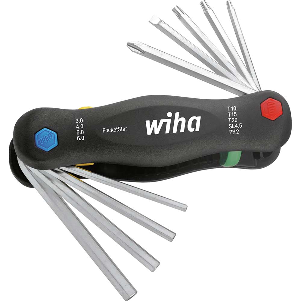 Image of Wiha Pocketstar 9 Piece Hex, Phillips, Slotted and Torx Key Set