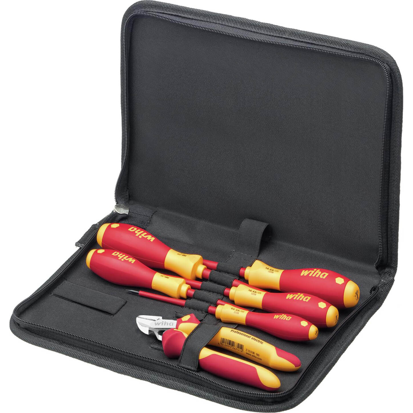 Image of Wiha 6 piece VDE Insulated Screwdriver and Side Cutters Tool Kit