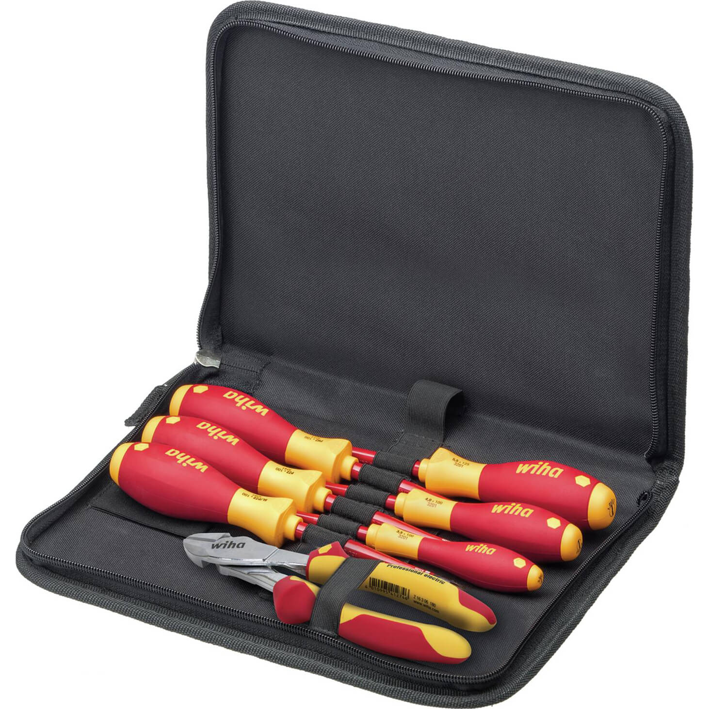 Image of Wiha 7 piece VDE Insulated Screwdriver and Side Cutters Tool Kit