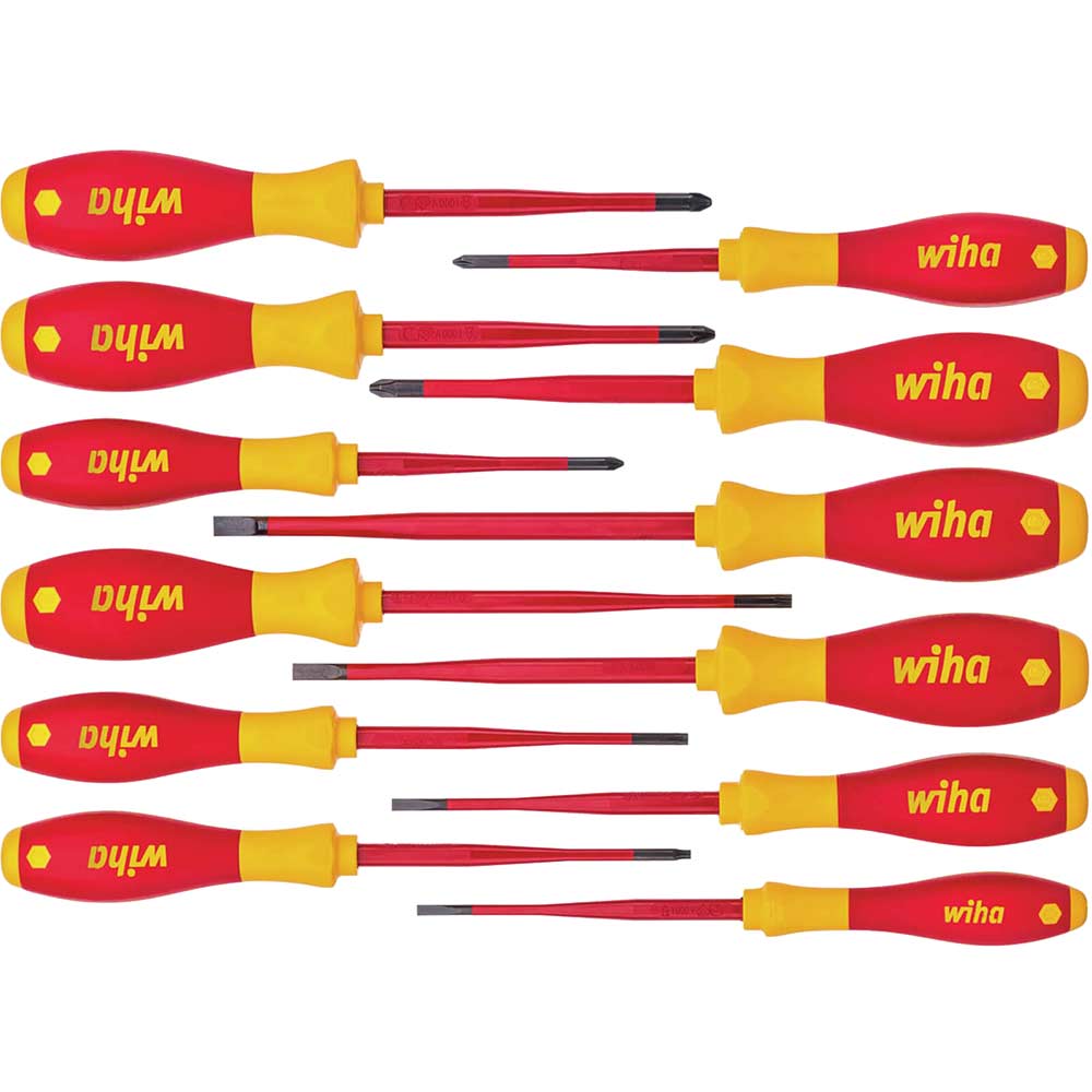 Wiha Softfinish Slimfix 12 Piece VDE Insulated Screwdriver Set