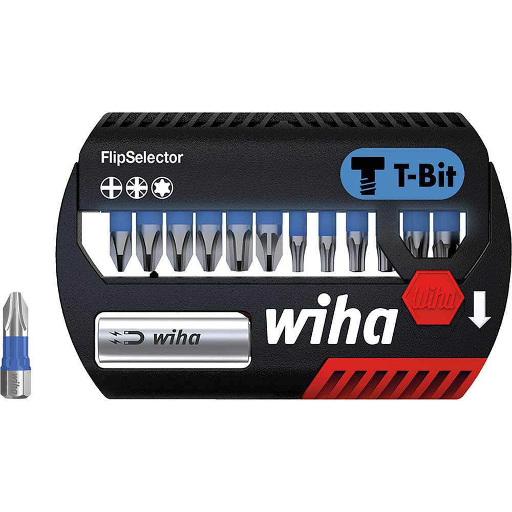 Wiha Flipselector T-Bit 13 Piece Phillips, Pozi and Torx Screwdriver Bit Set
