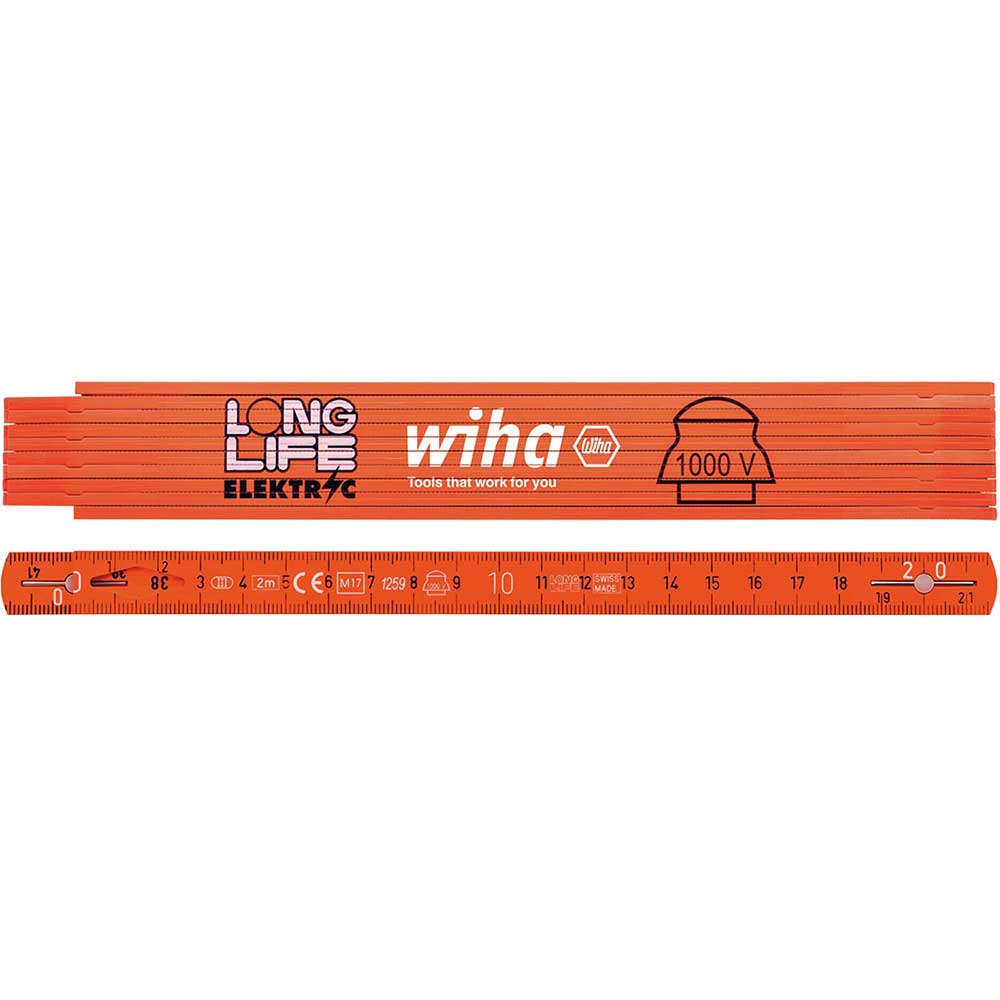 Photos - Tape Measure and Surveyor Tape Wiha Longlife Elektrik Electricians Folding Rule 2m 42068 