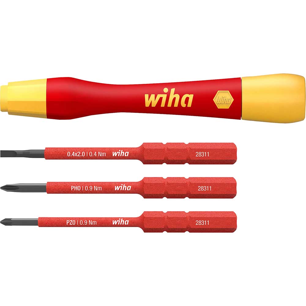 Image of Wiha 4 Piece VDE Picofinish Slimvario Screwdriver Set