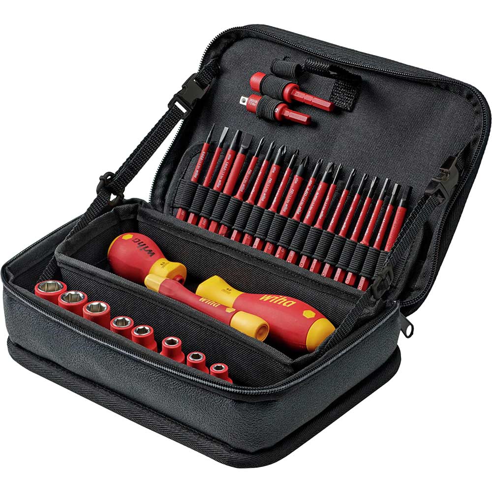 Image of Wiha Slimvario 32 Piece VDE Insulated Screwdriver and Nut Driver Set