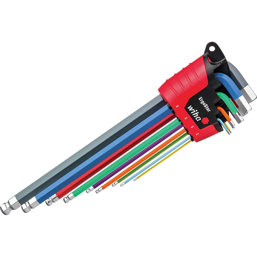 Wiha 9 Piece Ergostar Ball End Hexagon Allen Key Set