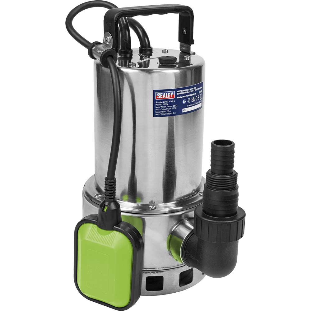 Image of Sealey WPS225A Submersible Stainless Steel Dirty Water Pump