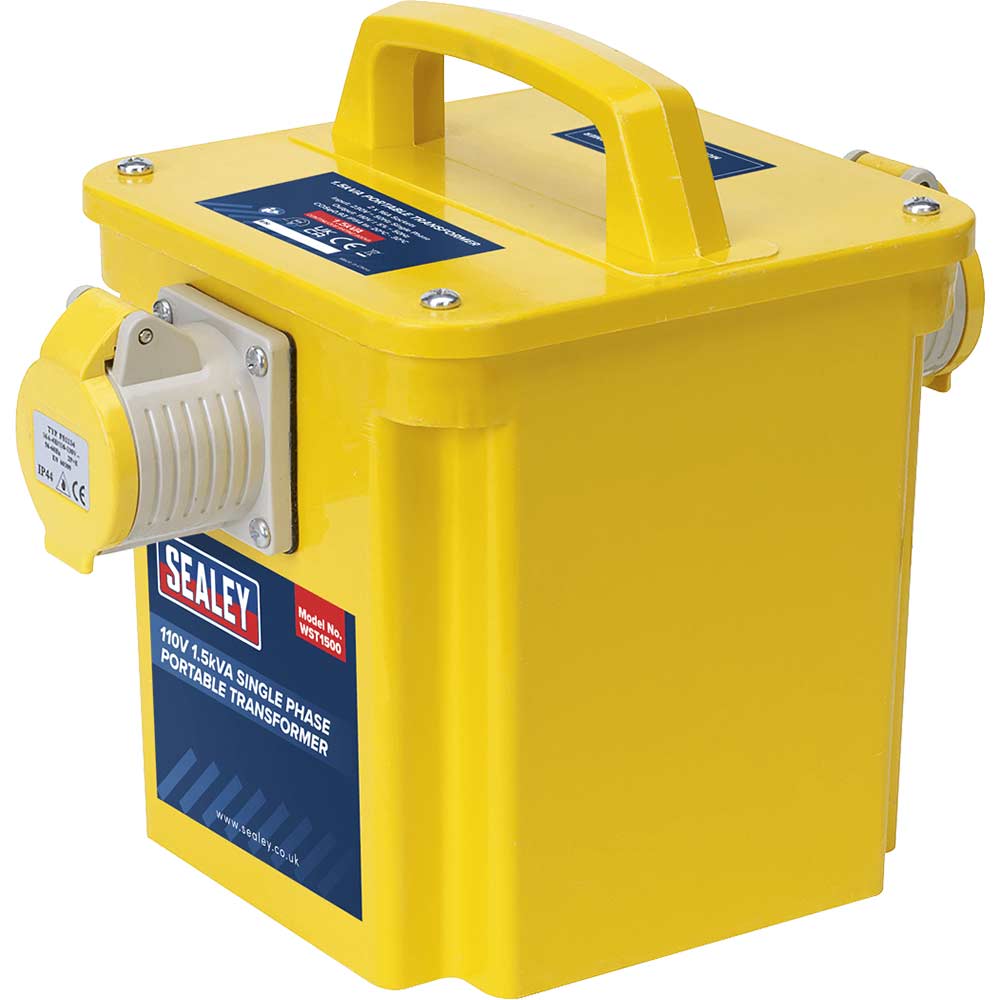 Sealey Portable Site Transformer 240v to 110v 1.5Kva 110v