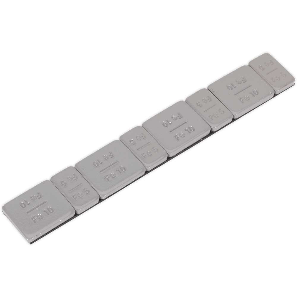 Sealey 5 and 10G Adhesive Zinc Plated Plastic Coated Wheel Weight Strips Pack of 100
