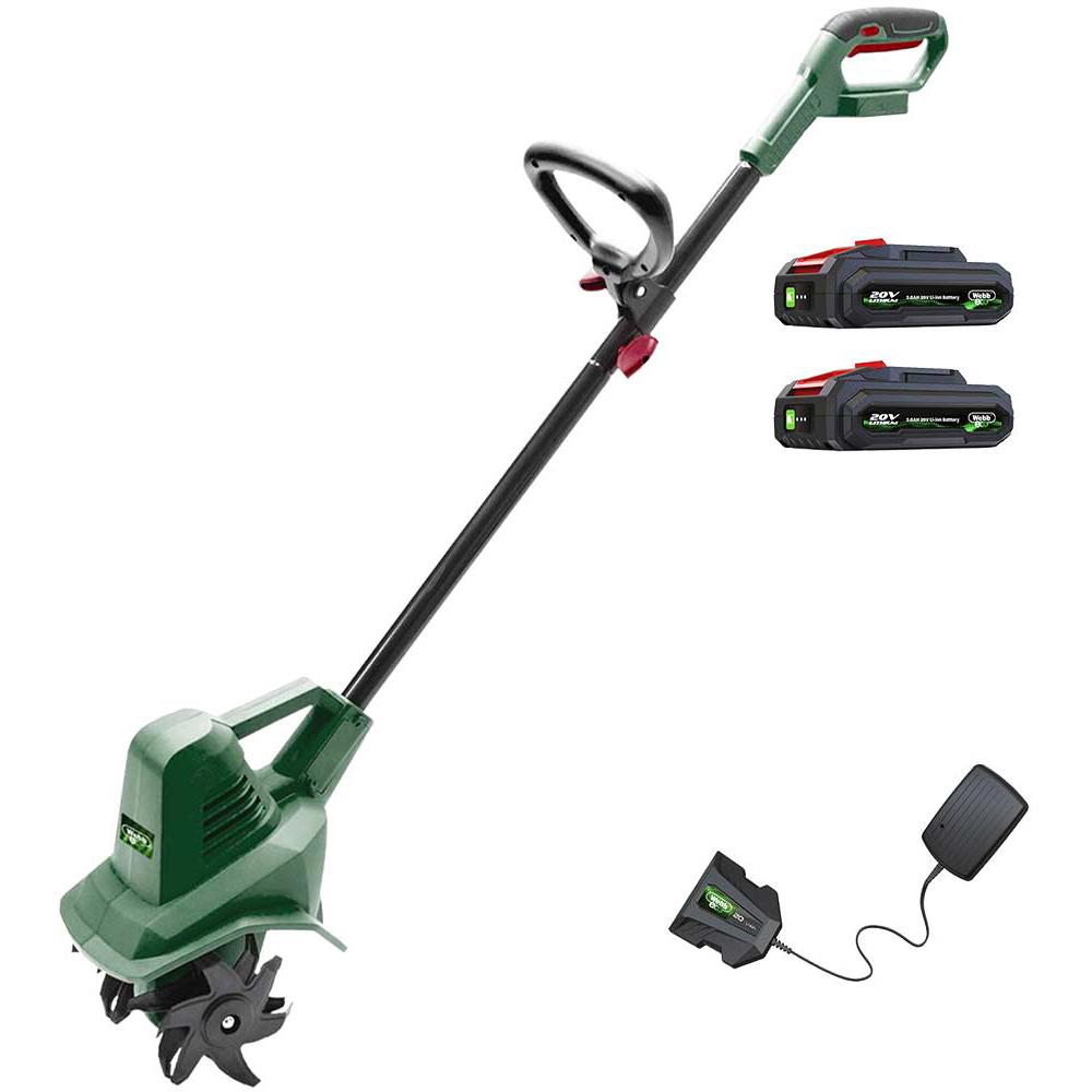 Webb Eco WEV20TILB 20v Cordless Garden Tiller 2 x 2ah Li-ion Battery Charger