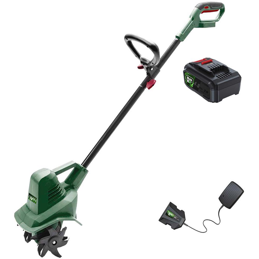 Webb Eco WEV20TILB 20v Cordless Garden Tiller 1 x 4ah Li-ion Battery Charger