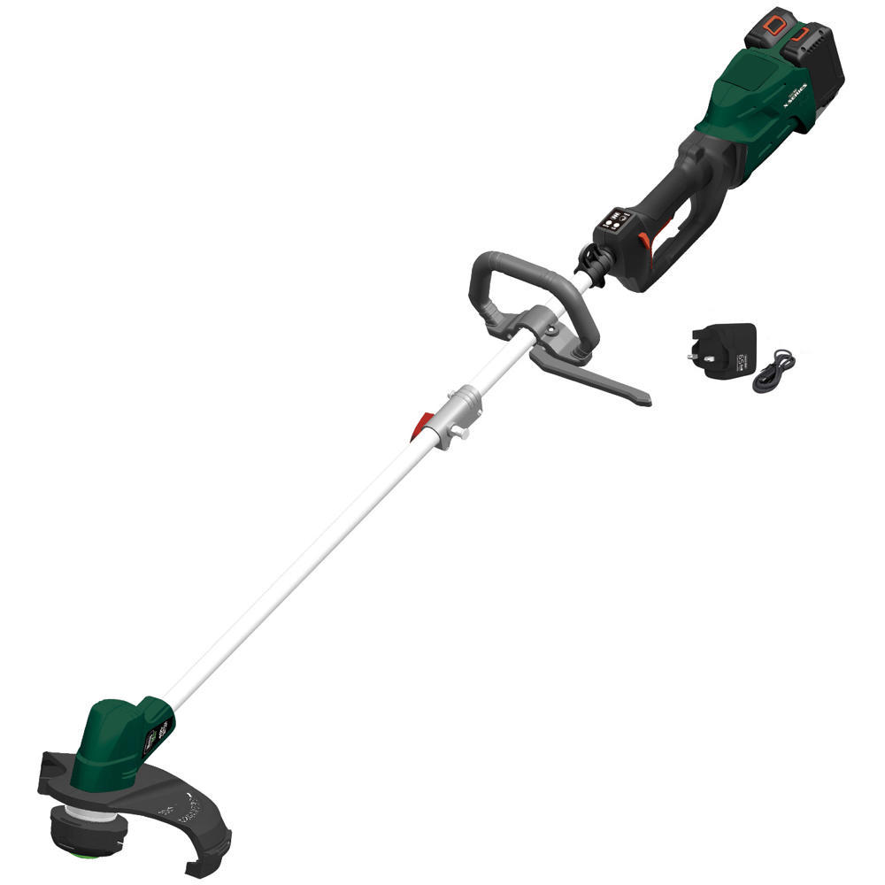 Webb X Series WEV20X2BC 40v Cordless Brushless Grass Trimmer 300mm 2 x 4ah Li-ion USB Charger