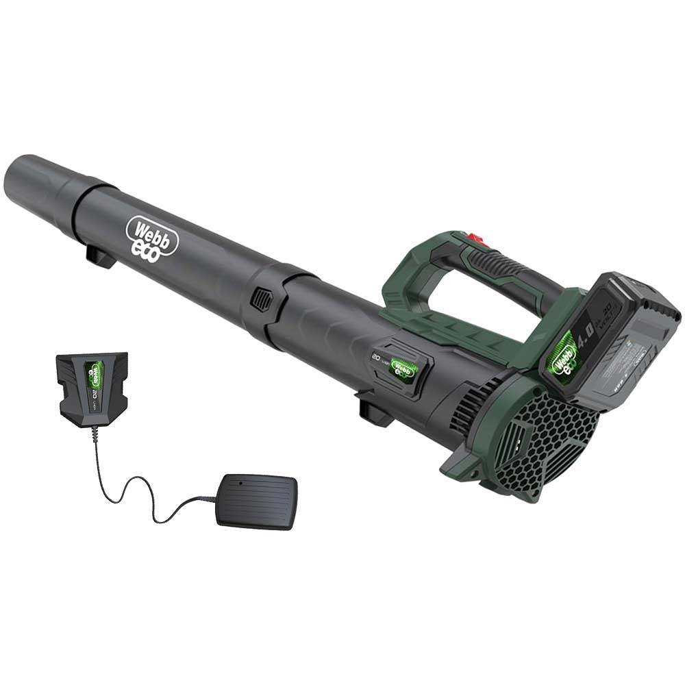 Webb WEV20AB 20v Cordless Axial Garden Leaf Blower 1 x 4ah Li-ion Charger