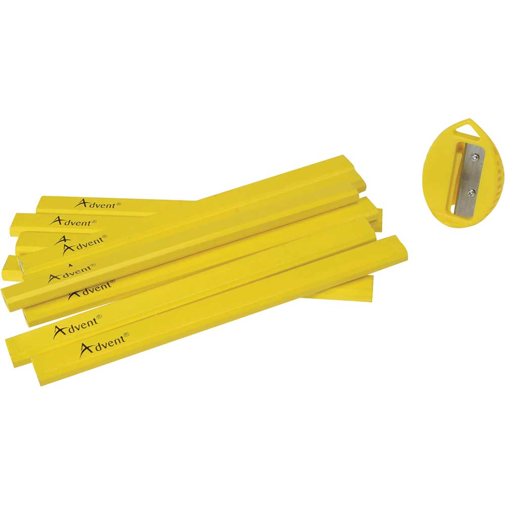 Image of Advent 10 Piece Carpenter's Pencils and Sharpener