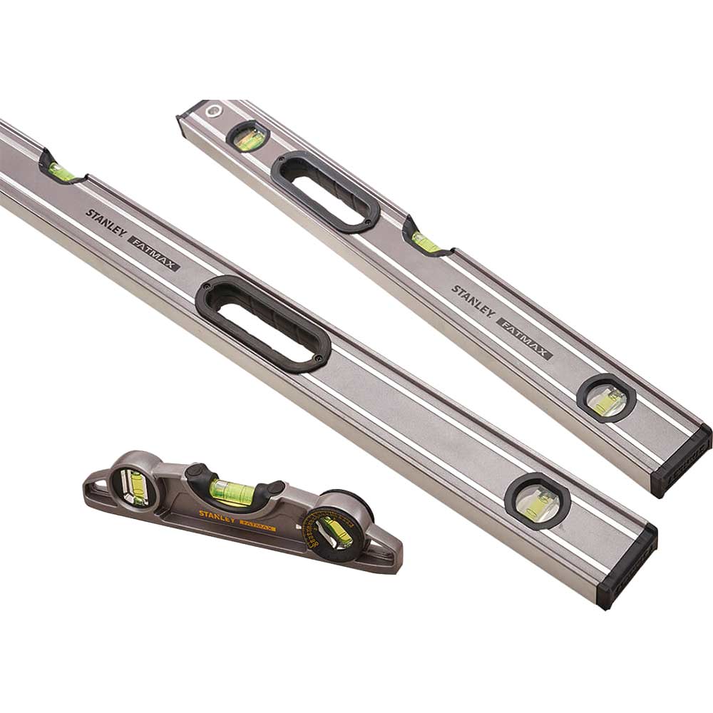 Stanley 3 Piece FatMax ExPro Box Beam Spirit Level Set and Carrying Bag