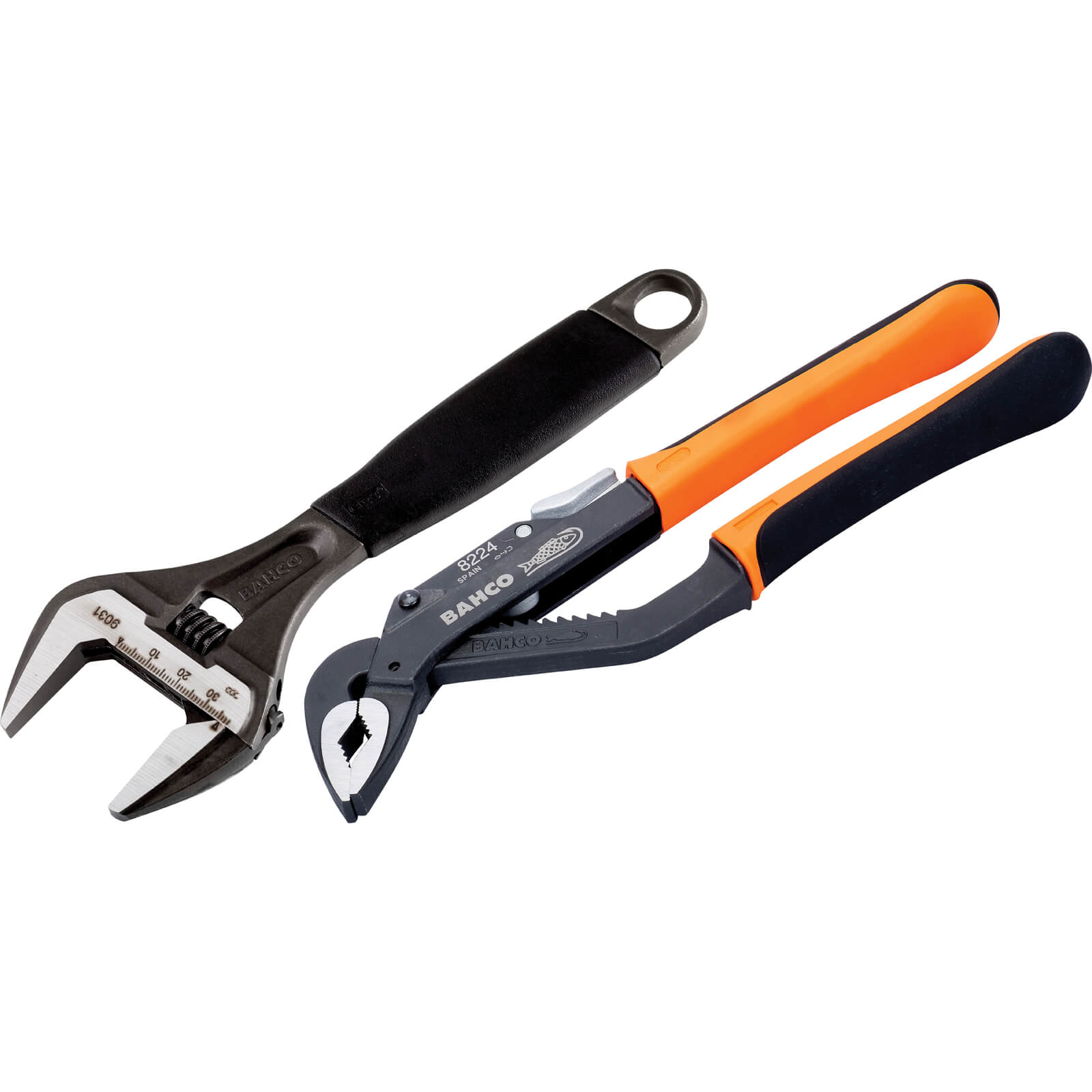 Bahco 2 Piece Water Pump Pliers and Adjustable Wrench Set
