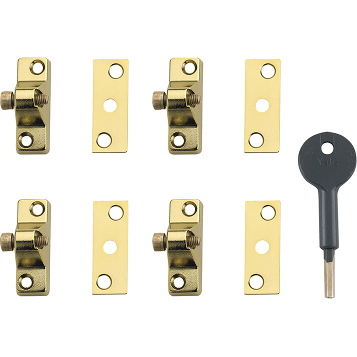 Image of Yale 8K118 Economy Window Lock Brass Pack of 4