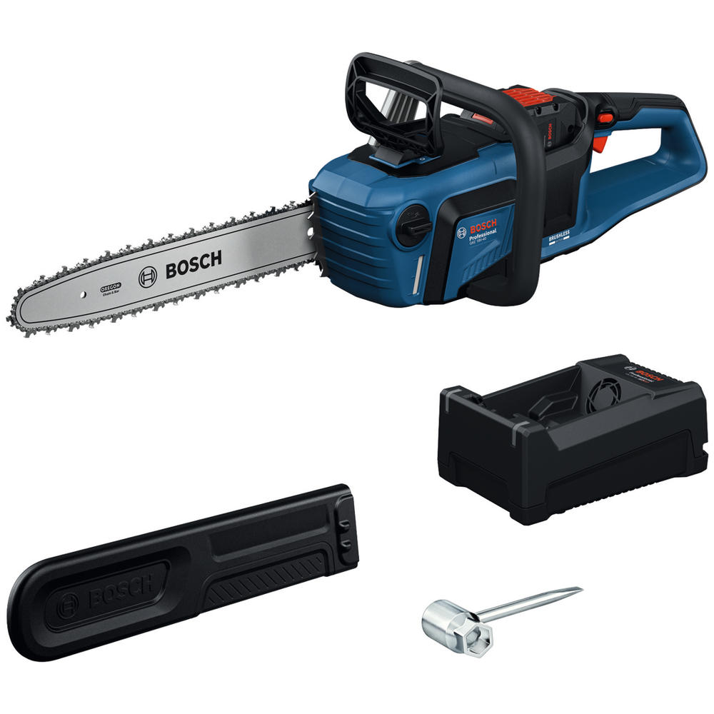 Image of Bosch Professional GKE 18V-40 BITURBO 18v Cordless Brushless Chainsaw 400mm 1 x 5.5ah Li-ion Battery Charger
