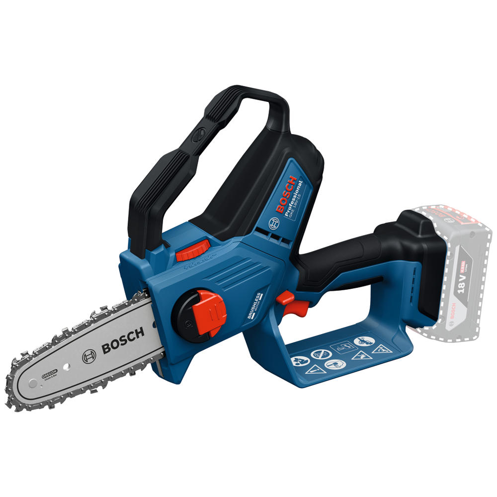 Image of Bosch GKE 18V-15 18v Cordless Brushless Pruning Chainsaw 150mm No Batteries No Charger No Case