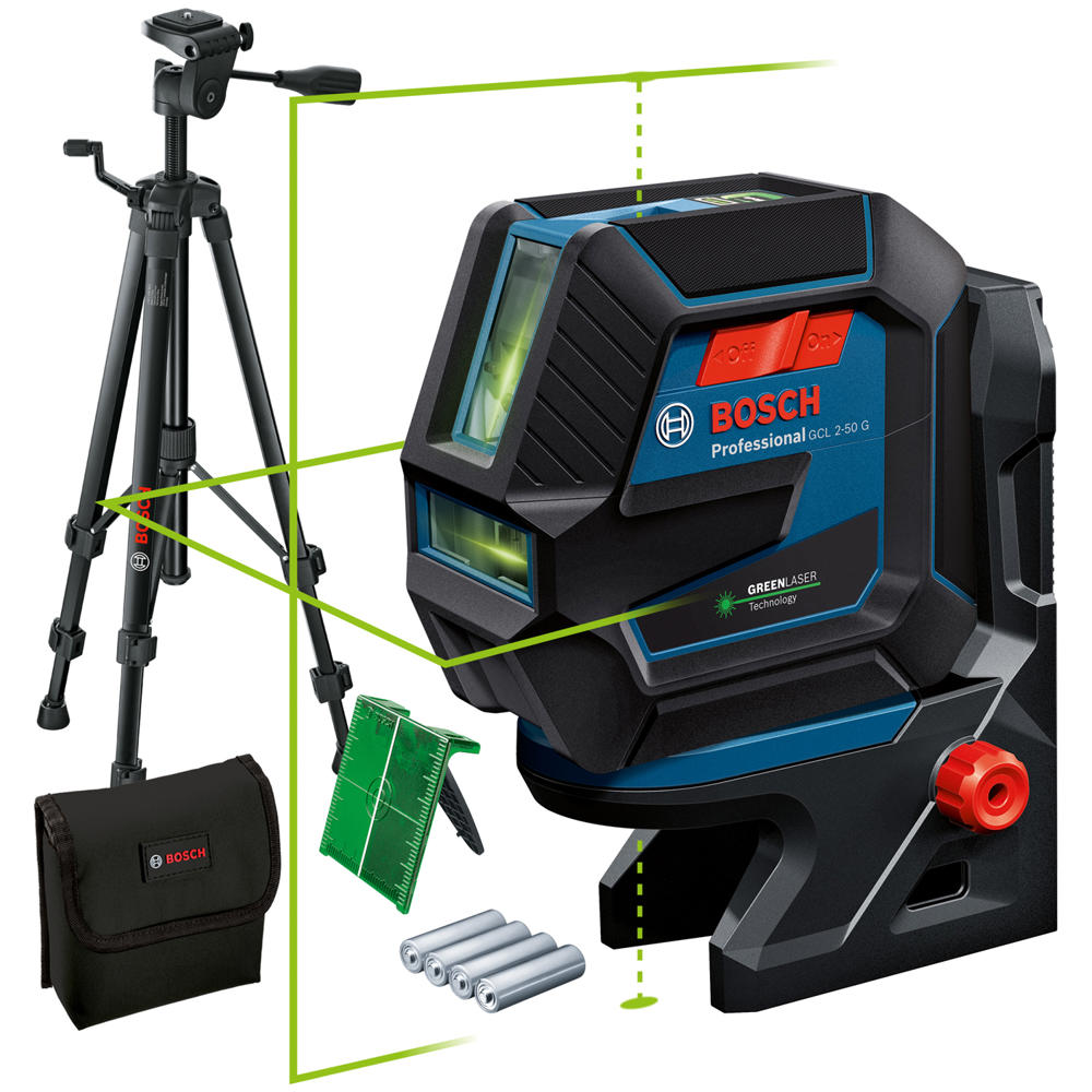 Image of Bosch GCL 2-50 G Cordless Combi Laser Level and Tripod Set