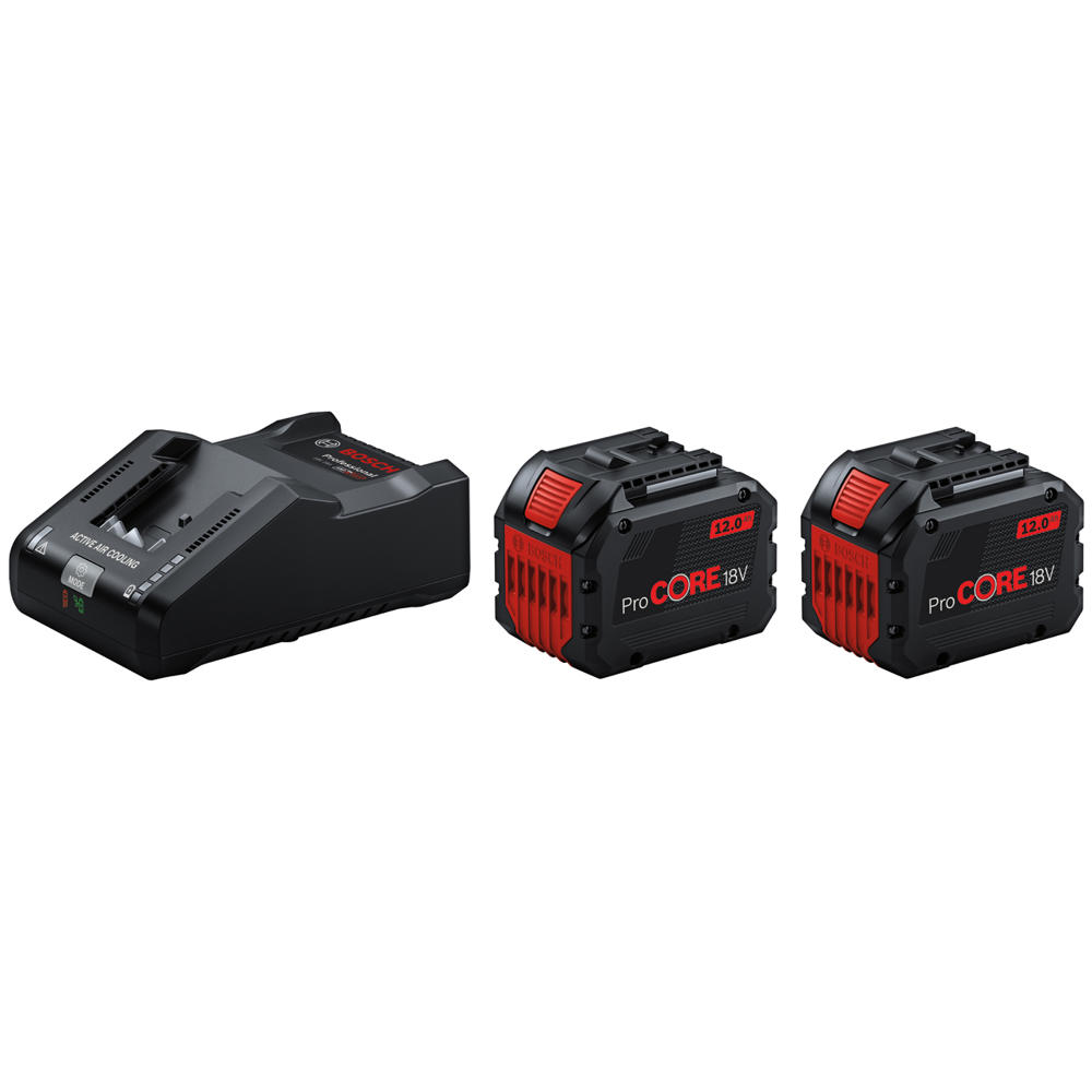 Image of Bosch PRO BLUE 18v Cordless ProCORE Li-ion Batteries 12ah and Charger 12ah