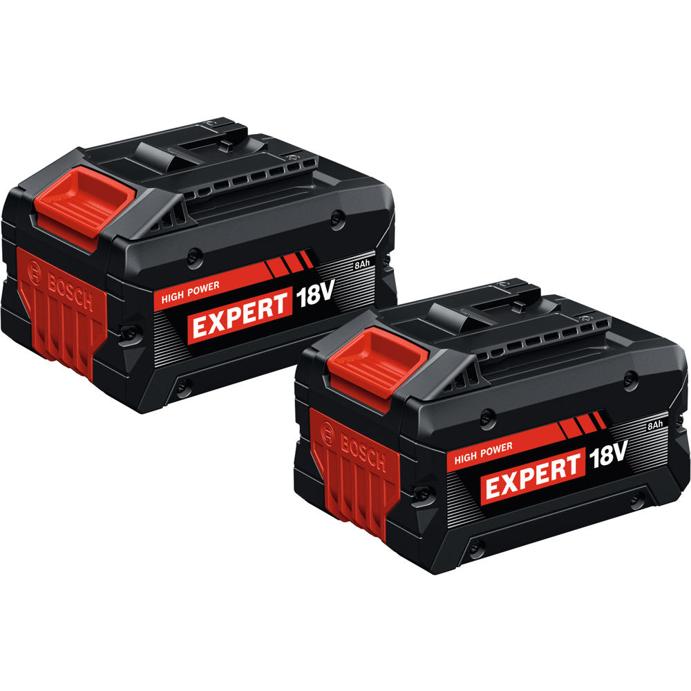 Image of Bosch Expert PRO BLUE EXBA 18v Cordless Twin Pack Li-Ion Battery 8ah 8ah