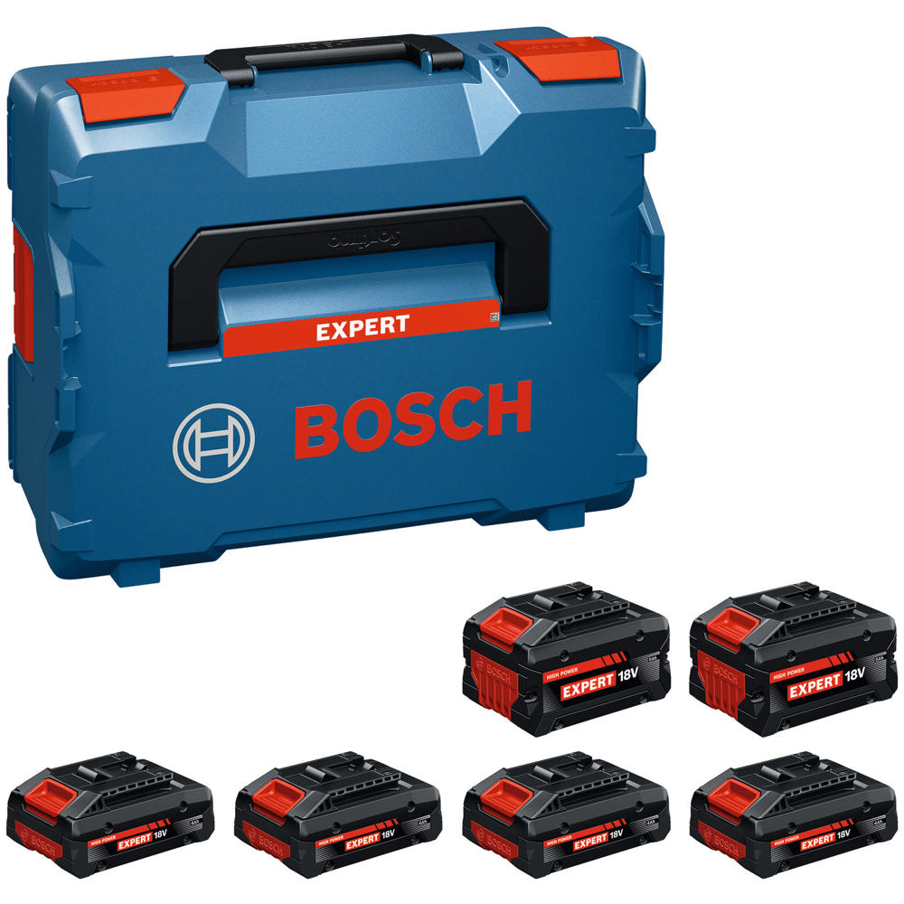 Image of Bosch Expert PRO BLUE 18v Cordless EXBA 4 4ah and 2 8ah Battery Set 4ah & 8ah