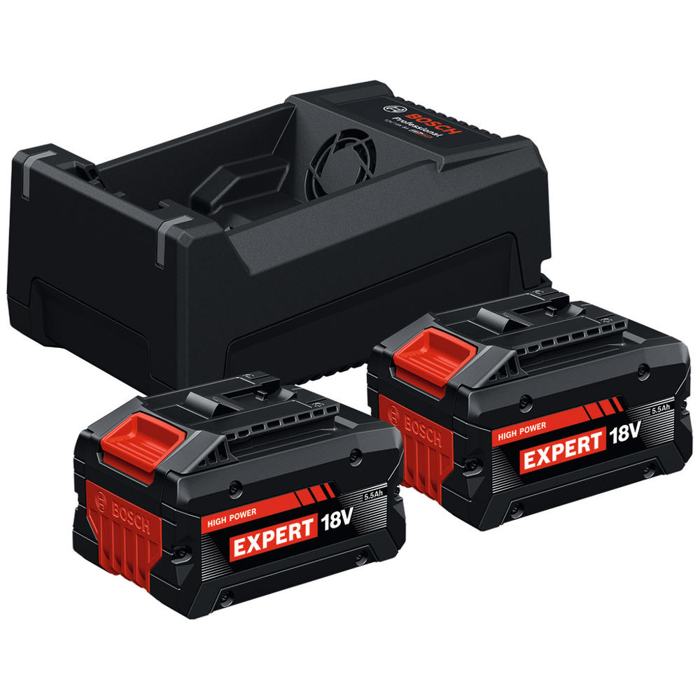 Image of Bosch Expert PRO BLUE 18v Cordless EXBA 2 Battery 5.5ah and Charger Set 5.5ah