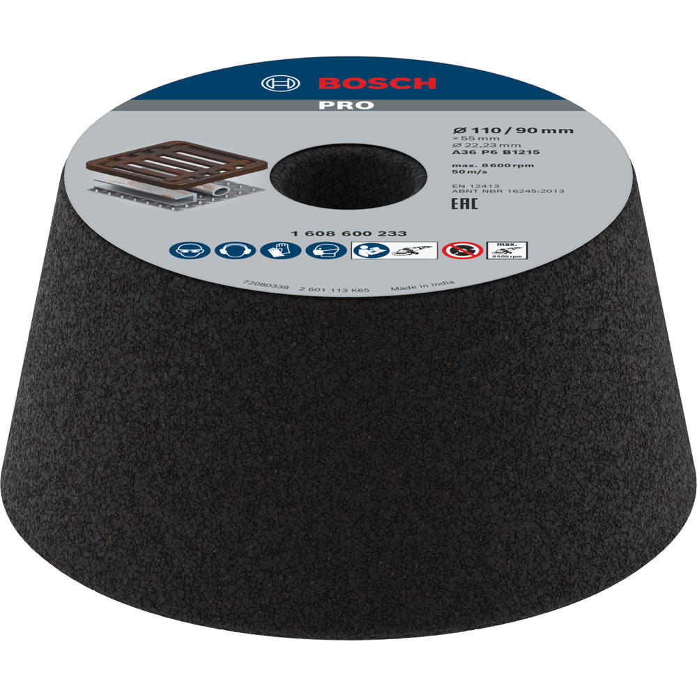 Image of Bosch PRO Conical Abrasive Cup Wheel for Metal 110mm 36g