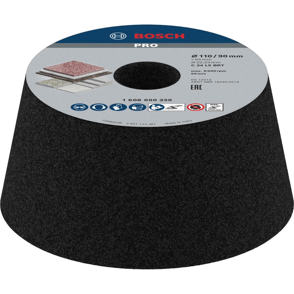 Bosch PRO Conical Abrasive Cup Wheel for Stone 110mm