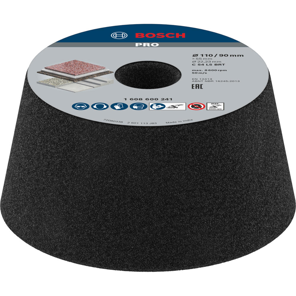 Image of Bosch PRO Conical Abrasive Cup Wheel for Stone 110mm 60g